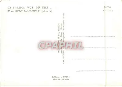 Mont Saint-Michel — Luftaufnahme — RAY DELVER et fils, Verleger — Rückseite