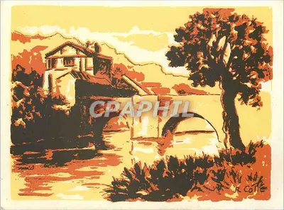 Pont du Faubourg Saint-Paul — Parthenay (Deux-Sèvres) — obra do pintor R. Colle