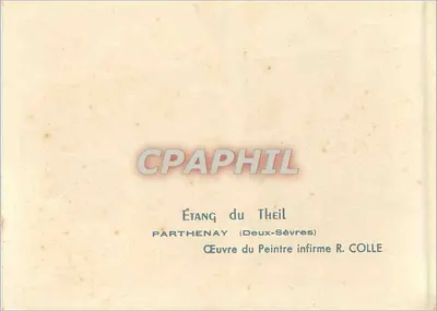 Lago do Theil — Parthenay (Deux-Sèvres) — obra do pintor cego R. Colle — Verso