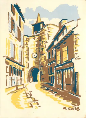 Porta da Hora — Parthenay (Deux-Sèvres) — obra do pintor R. Colle