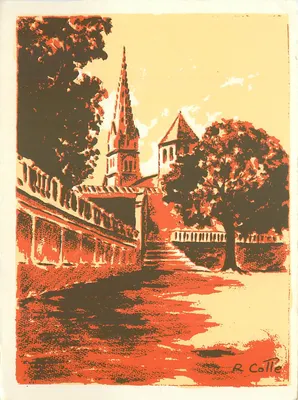 Igreja de São Lourenço — Parthenay (Deux-Sèvres) — obra do pintor R. Colle