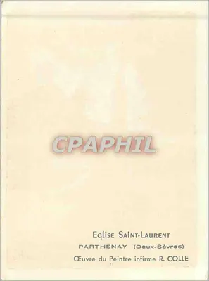 Igreja de São Lourenço — Parthenay (Deux-Sèvres) — obra do pintor R. Colle — Verso