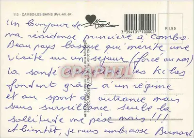 Cambo-les-Bains — vista interna de uma igreja e paisagens — Art des Frères, editores — Verso