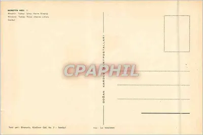 Nasrettin Hoca — miniatura — Doğan Kardes Kartpostallari — Verso