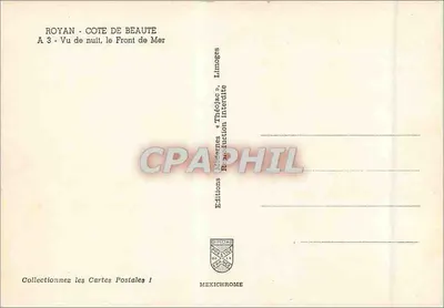 Royan - Côte de Beauté — Widok nocny, Front de Mer — Wydawnictwo Modernes « Théolac », Limoges — Rewers