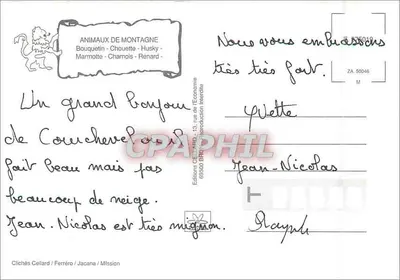Zwierzęta górskie — Wydawnictwo C.E.L.H.D. — nr 50046 — Rewers