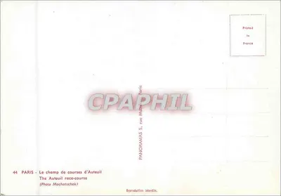 Paris - O campo de corridas de Auteuil — série 44 — Verso