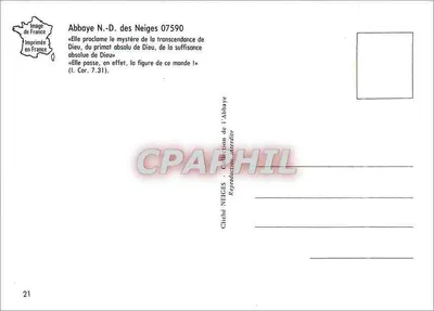 Abbazia di Notre-Dame des Neiges — 07590 — Verso