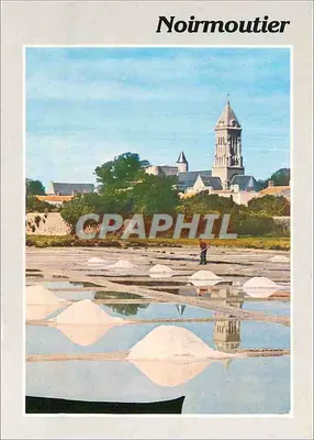 Noirmoutier — Vista dos marais salants e da igreja — C3 85163-1-0809