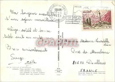 Arinsal — widok częściowy i Rio Arinsal — wydawca Escudo de Oro, S.A. nr 6842 — Rewers