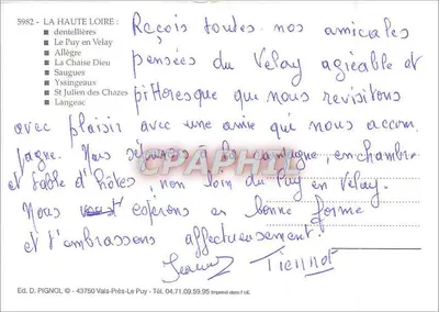 La Haute Loire — Colagem de locais e paisagens — n°5982 — Verso