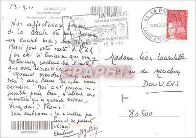 La Baule — plaża i promenada — nr serii 4405506937 — Rewers