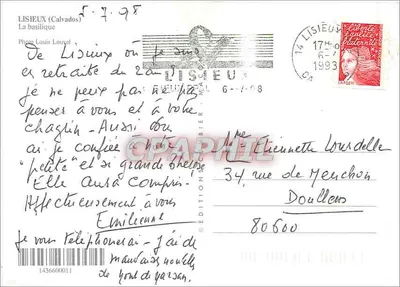 Lisieux — Basílica Nossa Senhora — Edições Louis Louvel — Verso