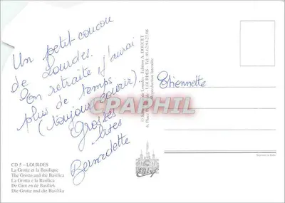 Lourdes — A Gruta e a Basílica — Edição A. DOUCET — Verso
