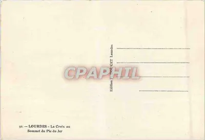 Lourdes — Krzyż na szczycie Pic du Jer — Wydawnictwo POUQUET Lourdes — Rewers