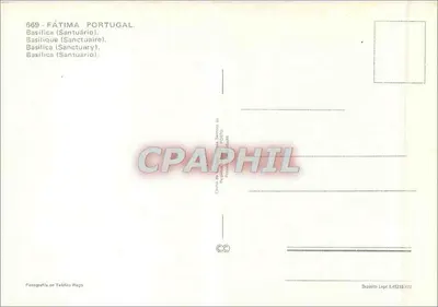 Fátima — Basílica (Santuário) — Carto da Lusitânia, série 669 — Verso