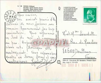 Ronda — Costa del Sol — editor FISA I.G. n° 50 — Reverso