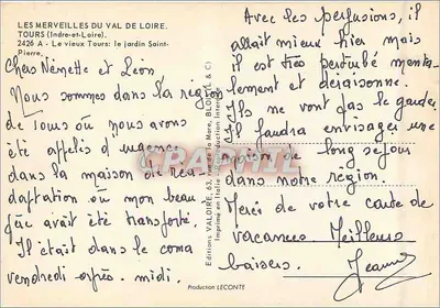 Tours (Indre-et-Loire) — Ogród Świętego Piotra — Wydawnictwo Valoire, n° 2426 A — Rewers