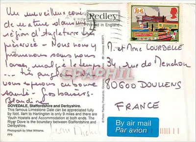 Dovedale, Staffordshire — Vale calcário — Peter Feeldy Postcards — Verso