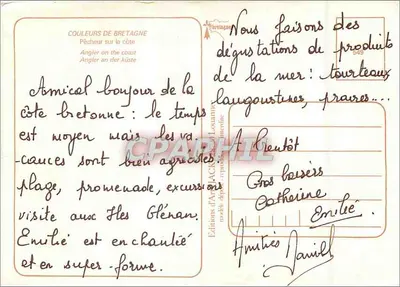 Rybak na wybrzeżu — Bretagna — Wydawnictwo Art Jack de Louannne, nr 549 — Rewers