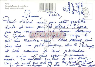 Widok na rożen Katedry Notre-Dame — z tarasu kawiarni — Paryż — Rewers