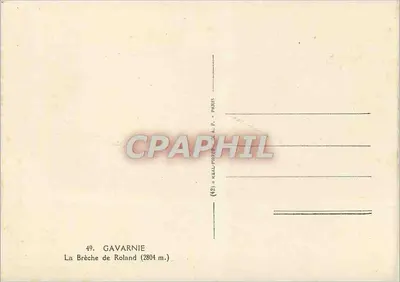 A Brèche de Roland — Gavarnie (2804 m.) — SEAL-PHOTO - PARIS — Verso