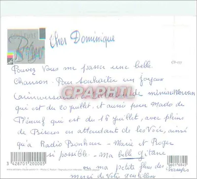 Vista de la costa — Editor Couleurs de Belgique — N° CB-033 — Reverso
