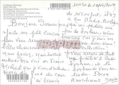 Saint-Cast — Ansicht des Hafens, Strand und Leuchtturms — La Bretagne Pittoresque — Rückseite