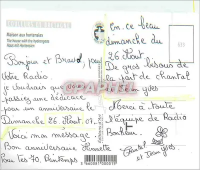 A Casa dos Hortênsias — Bretanha — Edições de Arte — Verso