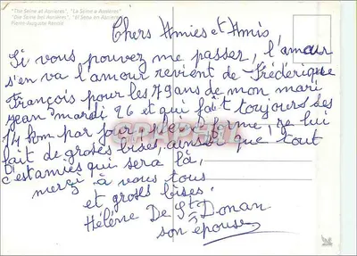 A Sena em Asnières — reprodução de uma pintura de Pierre-Auguste Renoir — editor não visível — Verso