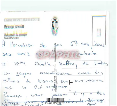 Bretanha — A casa dos hortênsias — Éditions d'Art — Verso