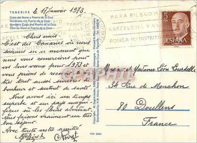 Costa del Norte i Puerto de la Cruz — Tenerife — wydawca W. Speschnieder, nr 5004 — Rewers