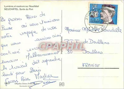Neuchâtel — Saída do Porto — Edição Deras Bouillons — Verso