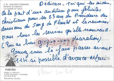 Wasserfall von Lautour — Hautes Pyrénées — Edition A. DOUCET — Rückseite