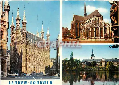 Leuven-Louvain — vista da cidade com editora Graphiphil