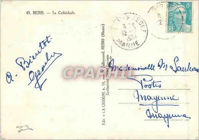 Reims — Katedra — Wyd. «LA CIGOGNE» — Rewers