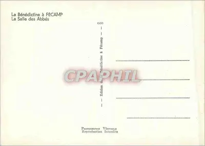 La Sala de los Abades — La Benedictina en Fécamp — Edición de la Benedictina en Fécamp — Reverso
