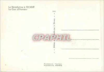 A Cour d'Honneur — Abadia beneditina — Edição da Beneditina em FECAMP — Verso