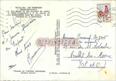 Le Tréport — widok panoramiczny — Wydawnictwo 'La Cigogne' — Rewers