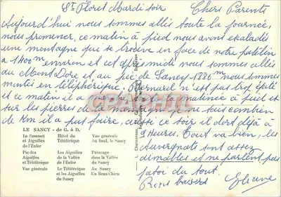 Sancy — Mont Dore, teleferyk, dolina, pies — Pamiątka z Sancy, wydawca G. à D. — Rewers
