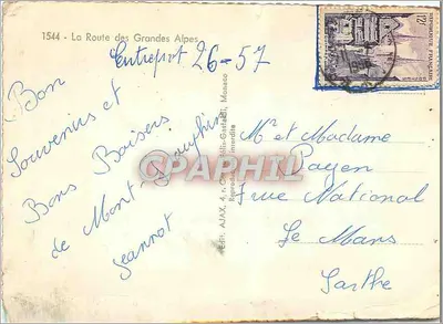 Rota das Alpes — Passo da Cayolle, Passo do Lautaret, Passo de Allos, Passo de Vars, Passo de Isoard — Ed. A.J.A.X. 1544 — Verso