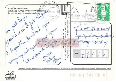 Argeles-Plage — Promenade ao longo da praia — Editor Estel, n° 45 — Verso