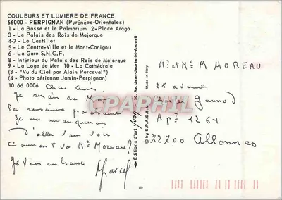 Perpignan — widok panoramiczny i zabytki — Éditions d'art S.P.A.D.E.M. — Rewers