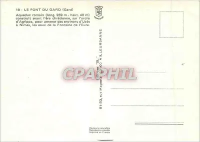 Pont du Gard — aqueduc rzymski — Éditions Magenta — Rewers