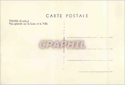 Tours (Indre-et-Loire) — Vue générale sur la Loire et la Ville — Ryans — Verso