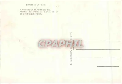 Poitiers (Vienne) — O chefe da Sala dos Passos Perdidos do Palácio de Justiça e da Torre Maubergeon — J. Robuchon, Editor Poitiers — Verso