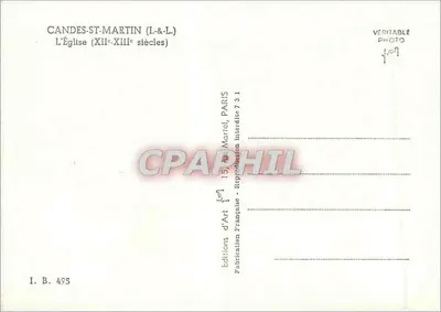 Candes-St-Martin — Katedra (XII–XIII wiek) — Éditions d'Art Française, Paryż, nr I.B. 495 — Rewers