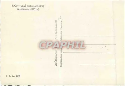 Rigny-Usse (Indre-et-Loire) — El castillo (siglo XVI) — Les Éditions d'Art Marrel, París — Reverso