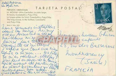 La Molina (Alta Cerdaña) — Długa pista, Comabella i Puig d'Alp — Wydawca: PUIG-FERRAN, seria II, nr 1029 — Rewers