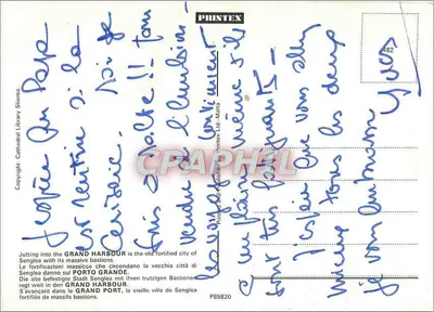 Vista del Grand Harbour en Senglea — Malta — editor Printex, n° P85820 — Reverso